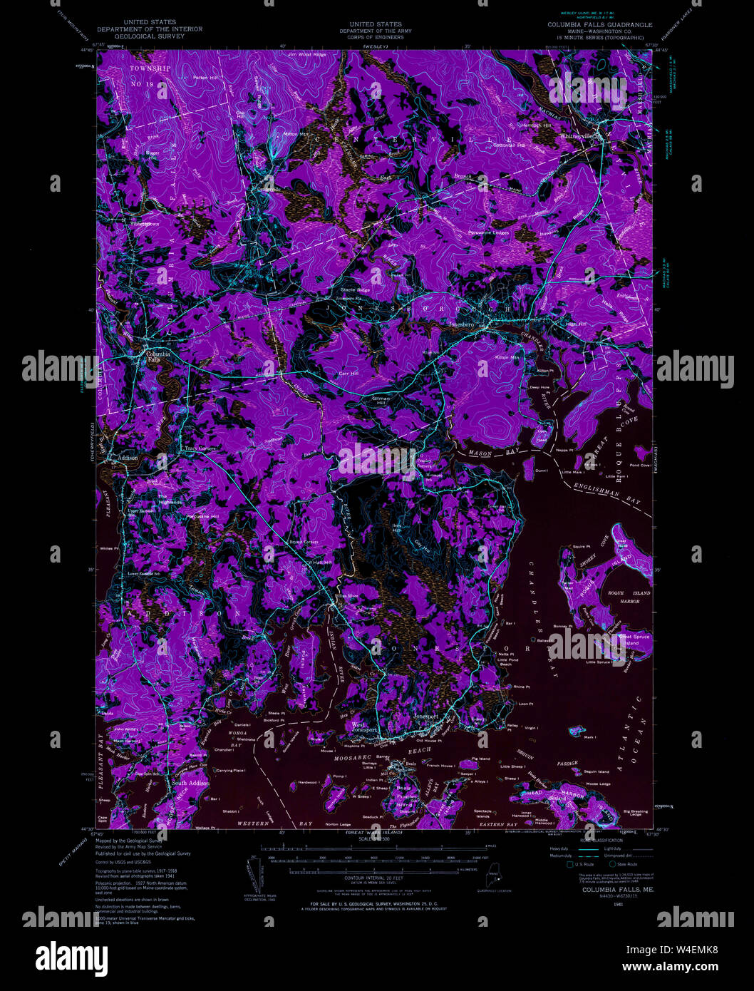 Columbia falls maine map hires stock photography and images Alamy