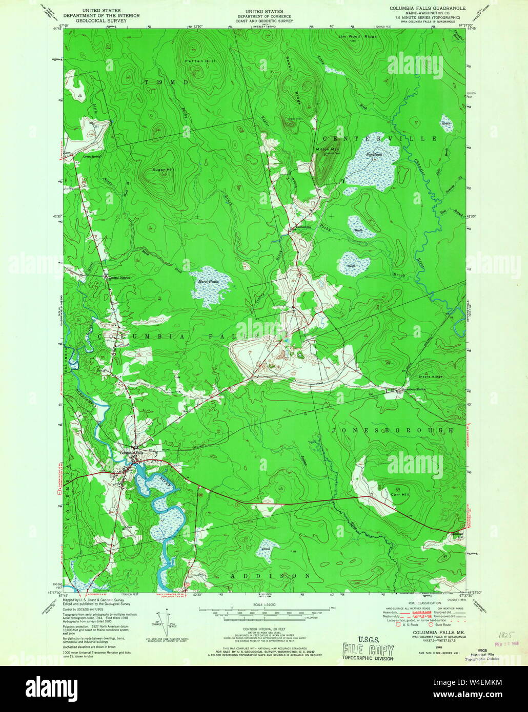 Columbia falls maine map hires stock photography and images Alamy