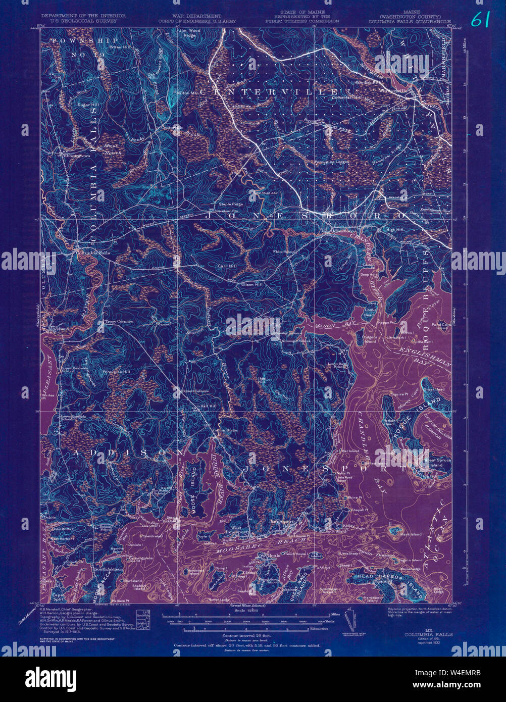 Columbia falls maine map hires stock photography and images Alamy