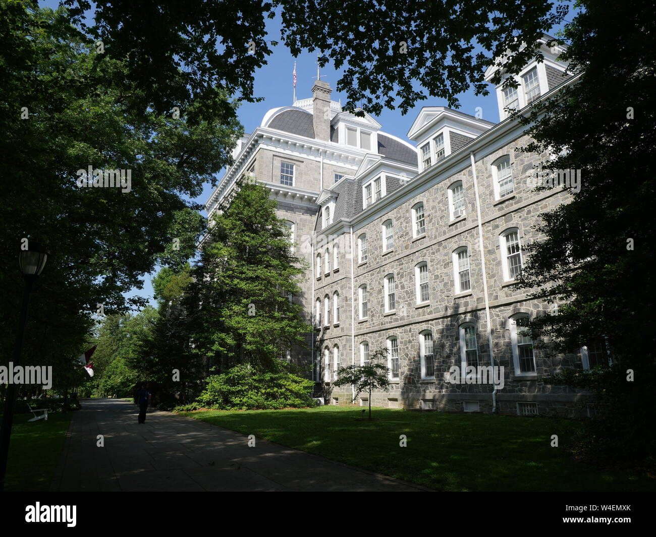Swarthmore College is one of the best small colleges in the United States, with a beautifully landscaped campus. Stock Photo