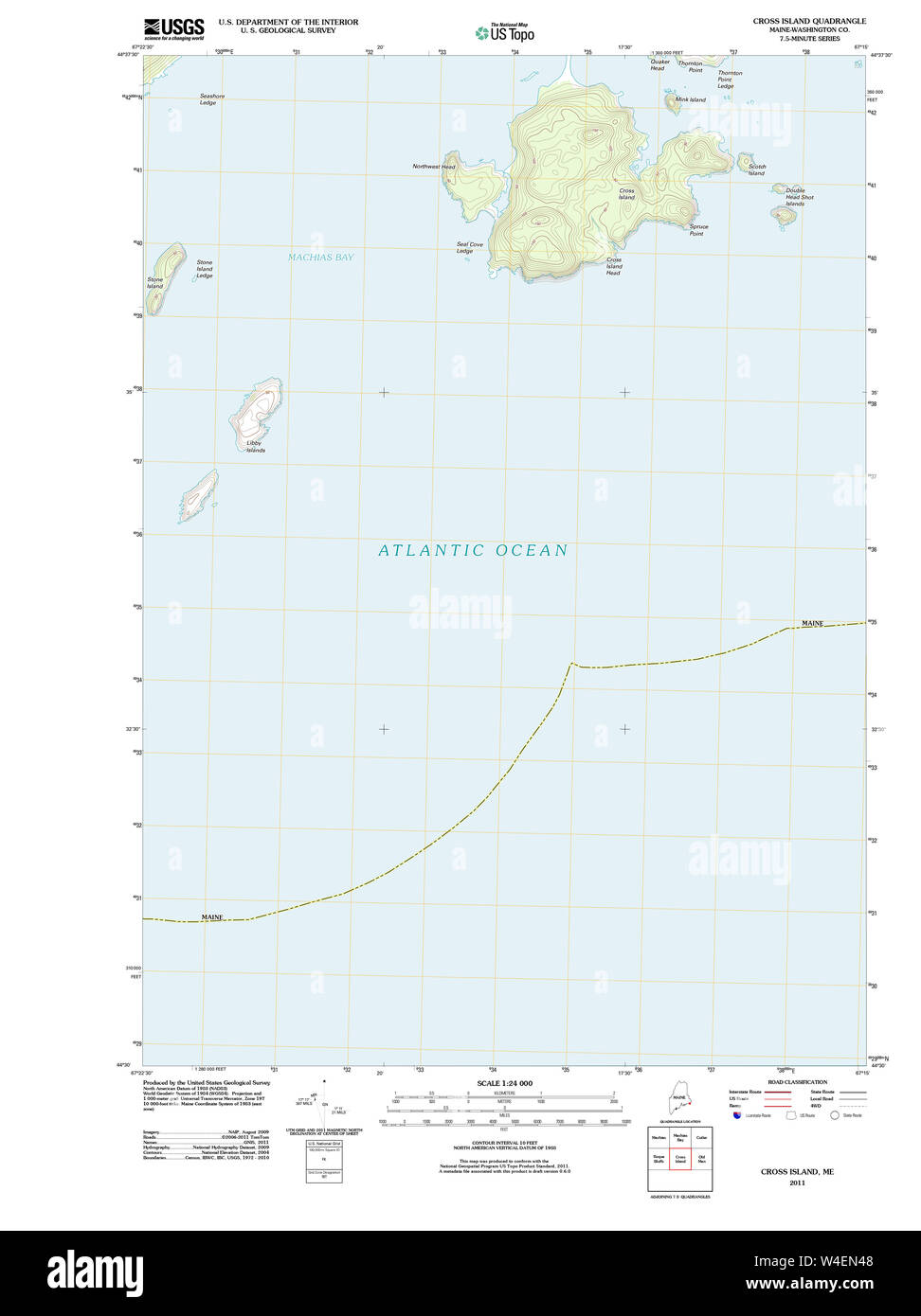 Maine USGS Historical Map Cross Island 20110830 TM Restoration Stock ...