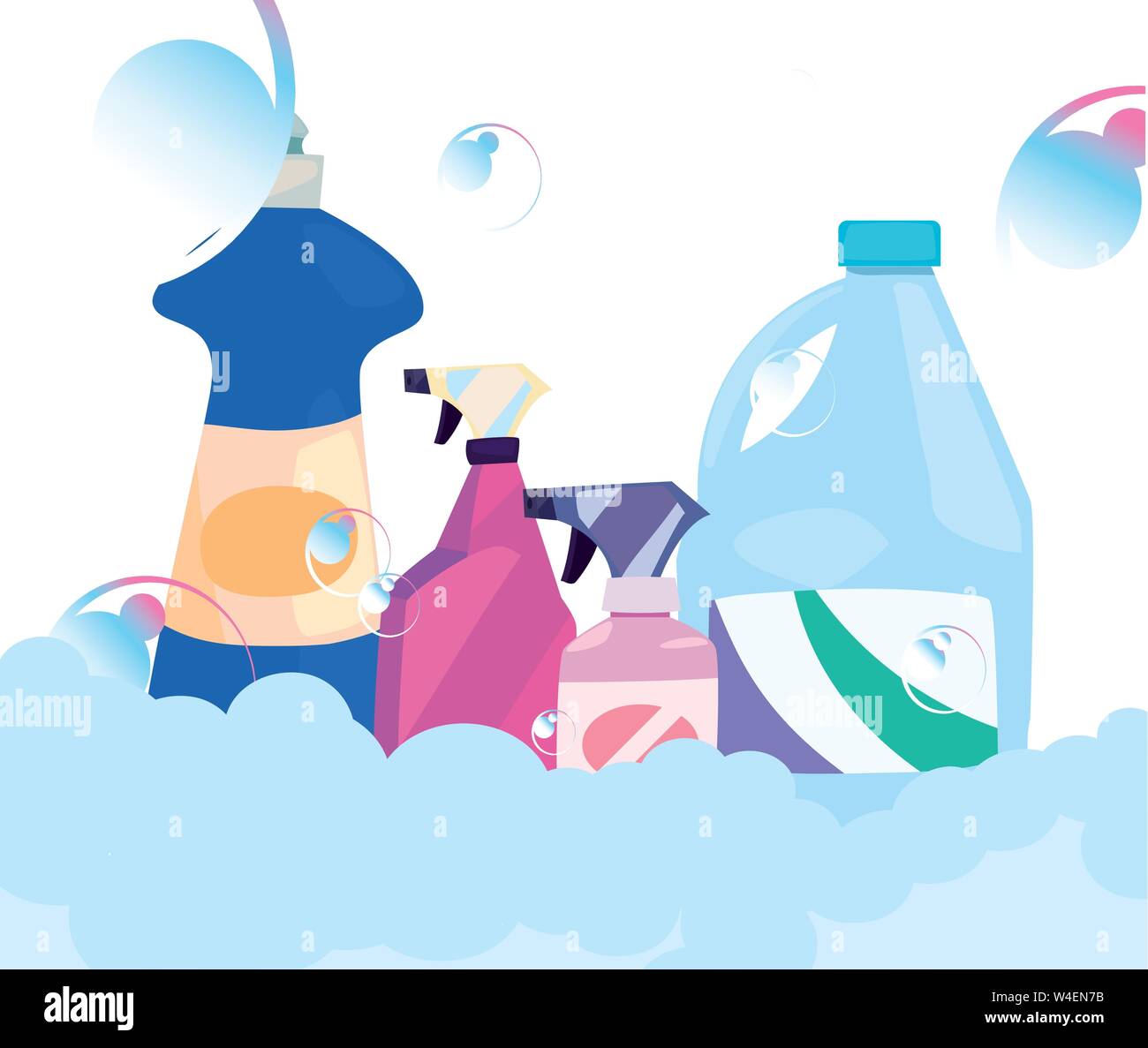 disinfectant detergent cleaning products and supplies vector