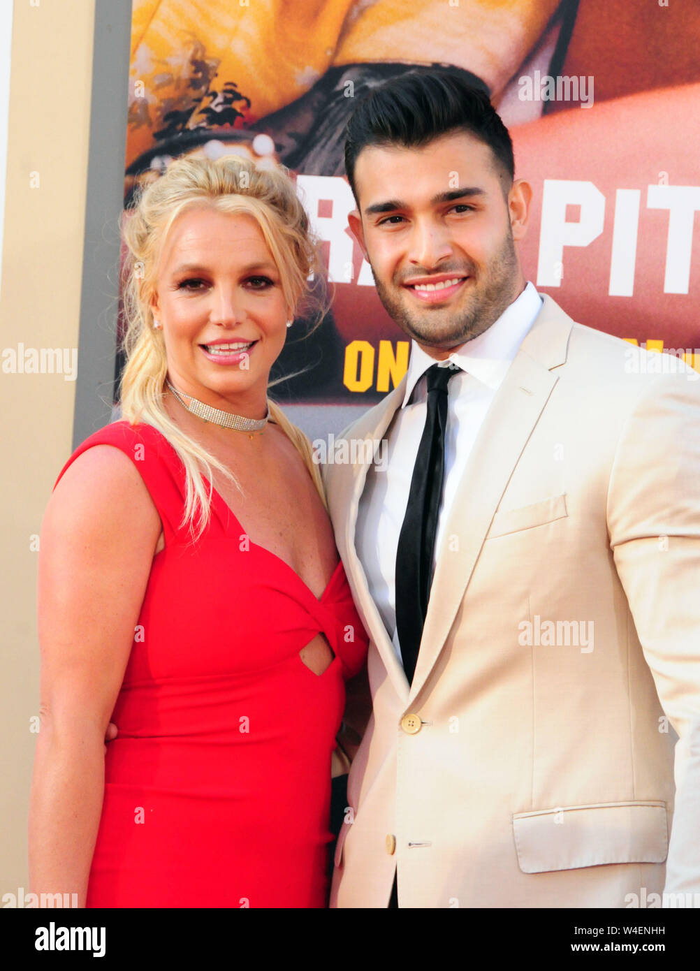 Hollywood, California, USA 22nd July 2019 Singer Britney Spears and boyfriend trainer Sam Asghari attend Sony Pictures Presents the World Premiere of 'Once Upon A Time...In Hollywood' on July 22, 2019 at TCL Chinese Theatre in Hollywood, California, USA. Photo by Barry King/Alamy Live News Stock Photo