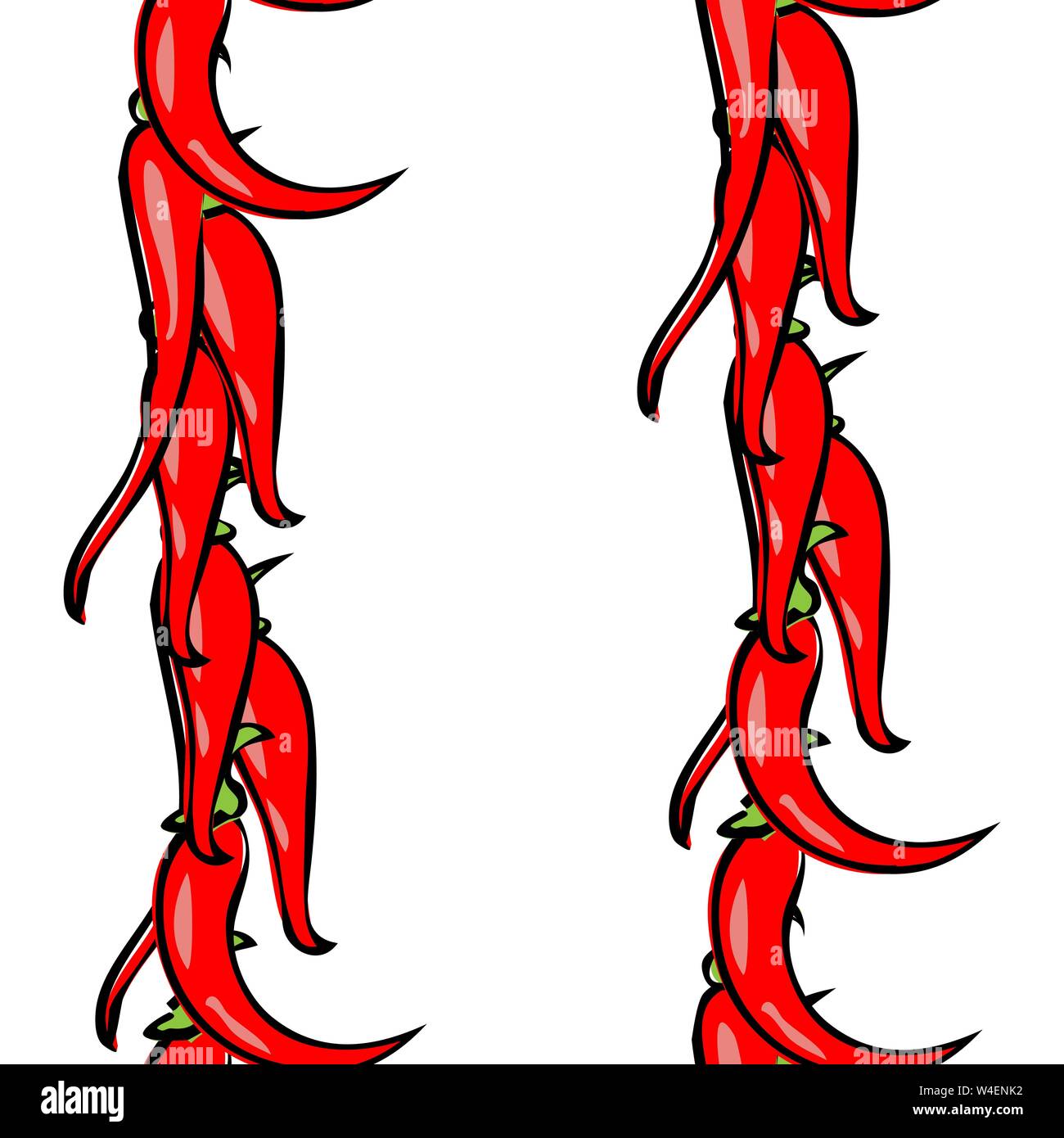 Chili peppers seamless pattern vector illustration eps 10 Stock Vector