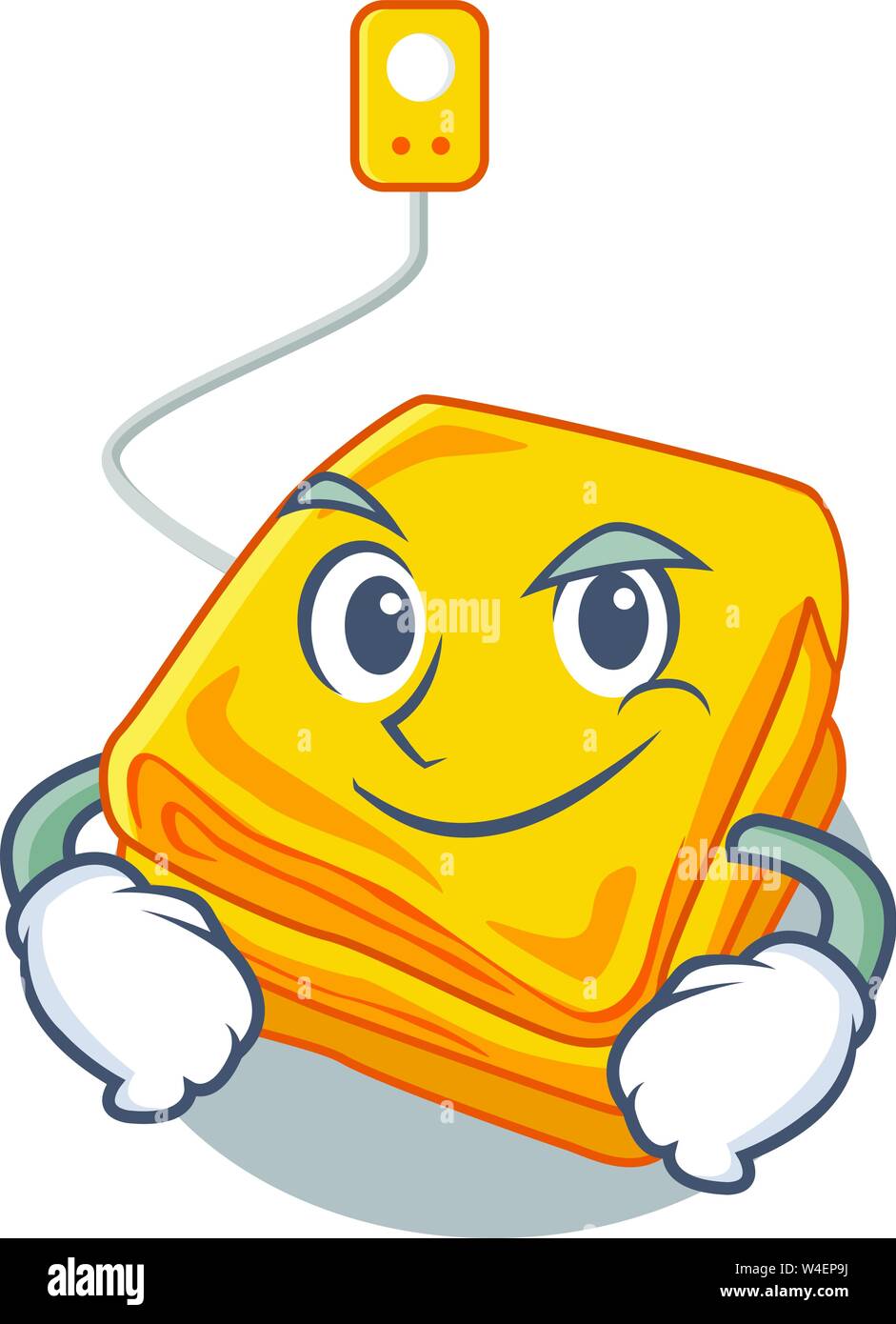 Smirking electric blanket isolated with the cartoon vector illustration