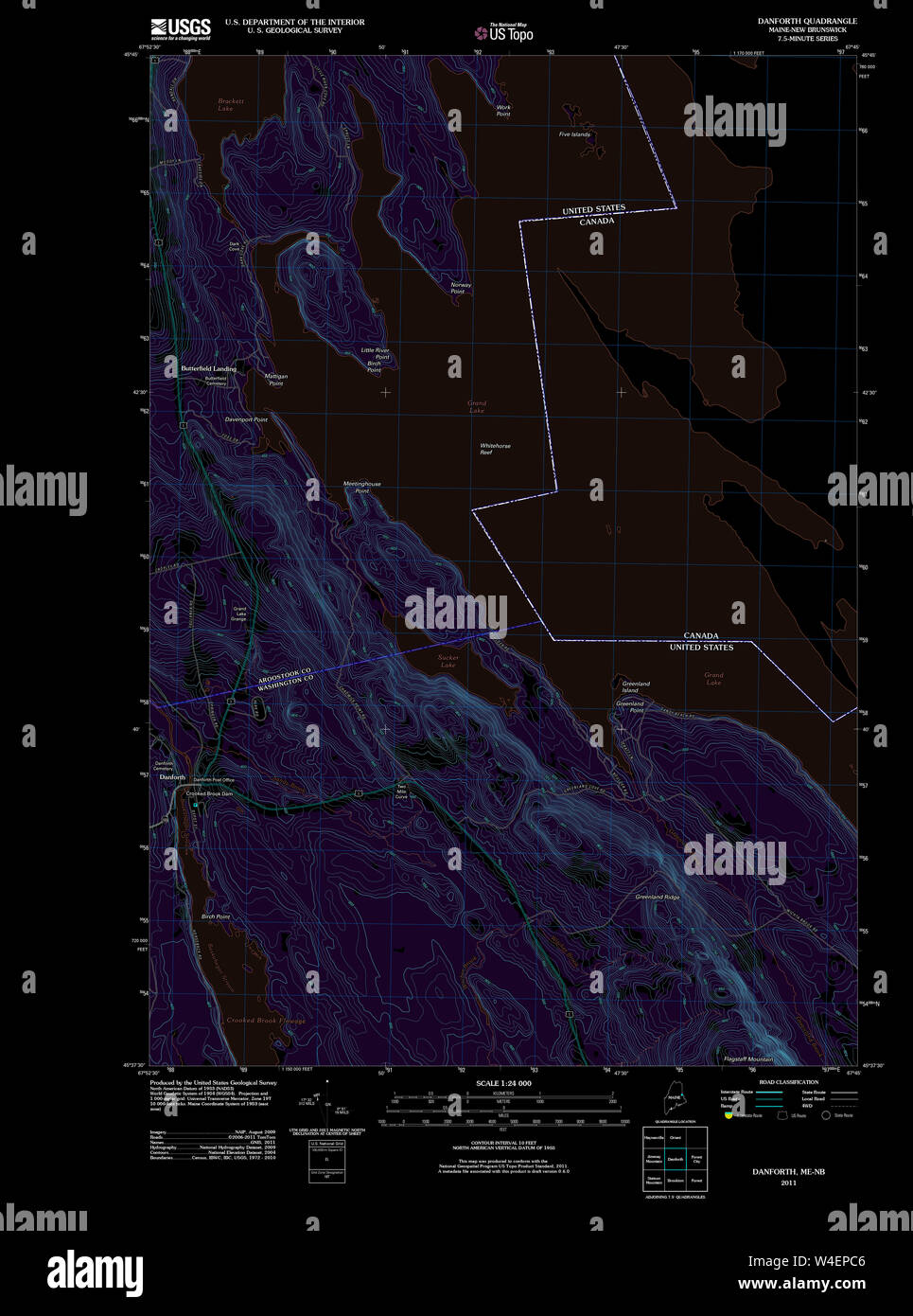 Maine USGS Historical Map Danforth 20110829 TM Inversion Restoration