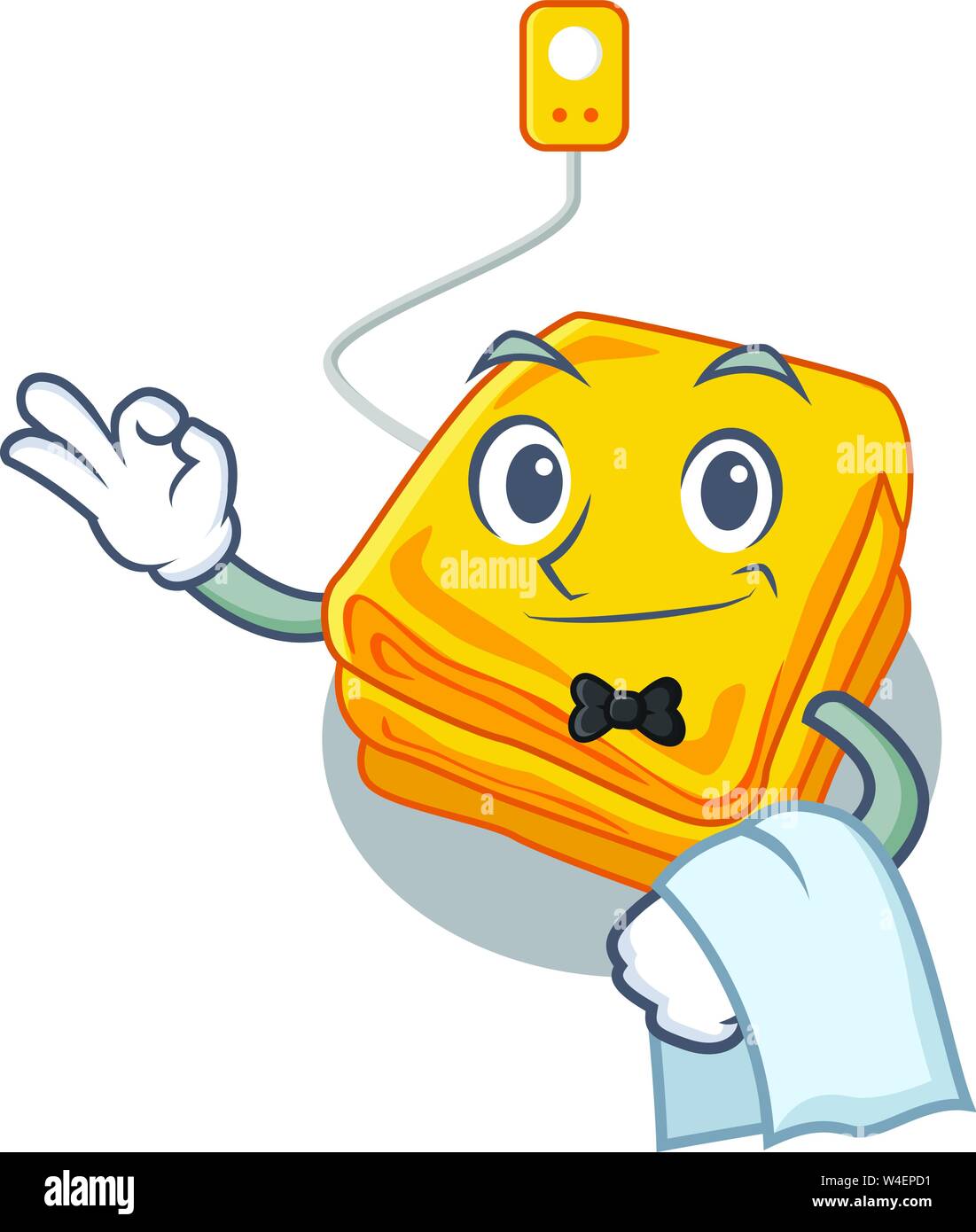 Waiter electric blankets stored in mascot cupboard vector illustration Stock Vector