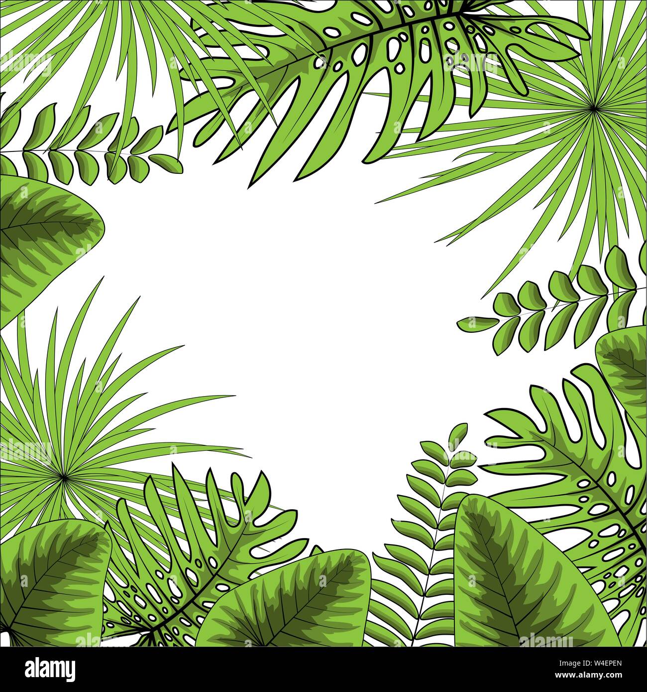 Palm Leaf on a white background Vector Illustration EPS 10 Stock Vector