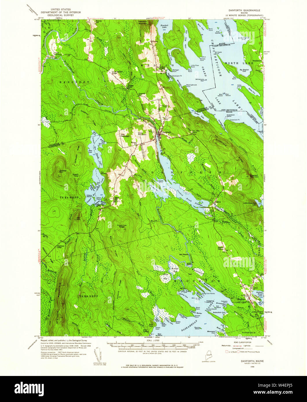 Danforth maine map hires stock photography and images Alamy