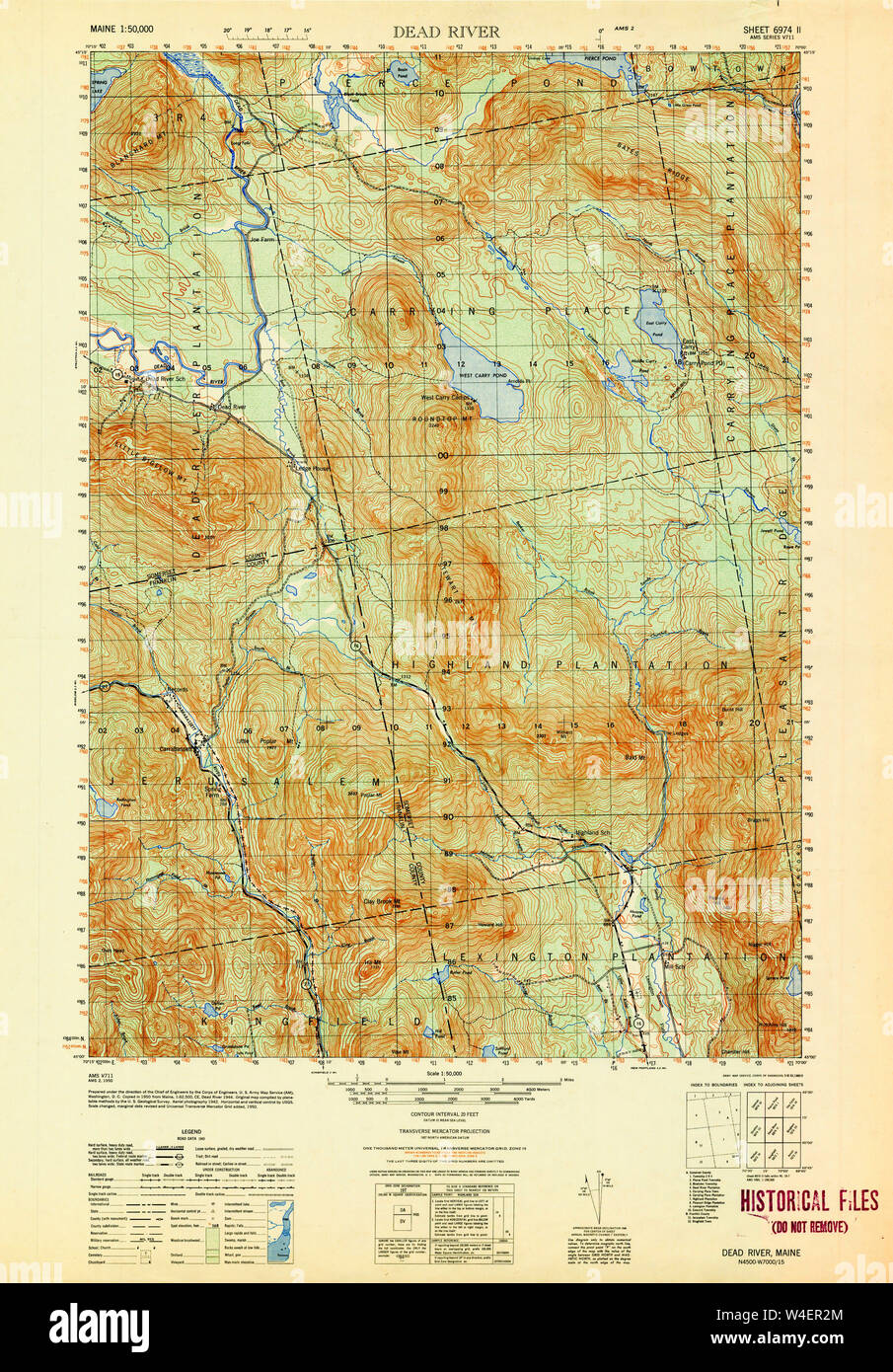 dead river maine map Maine Usgs Historical Map Dead River 806635 1950 50000 Restoration dead river maine map