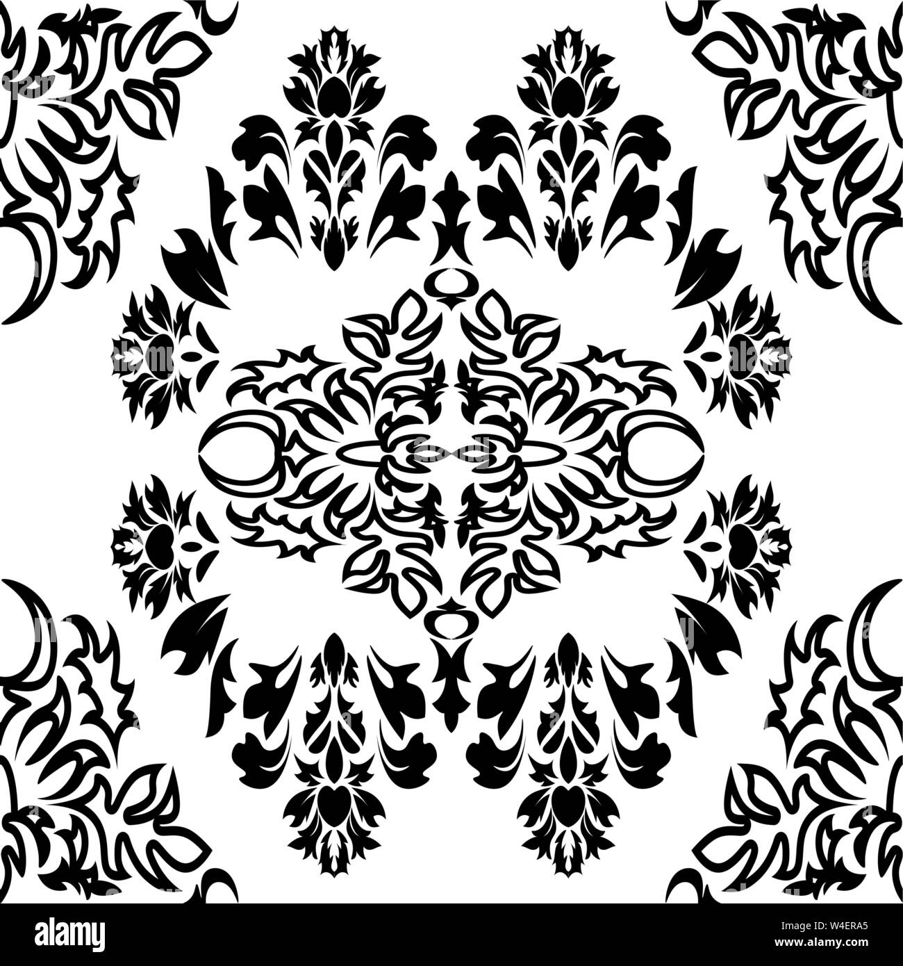 Simple Damask Pattern Stencil