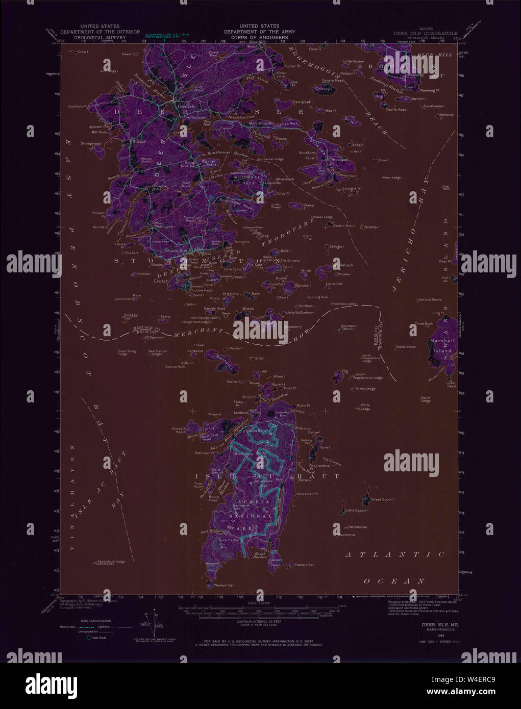 Maine USGS Historical Map Deer Isle 306536 1942 62500 Inversion