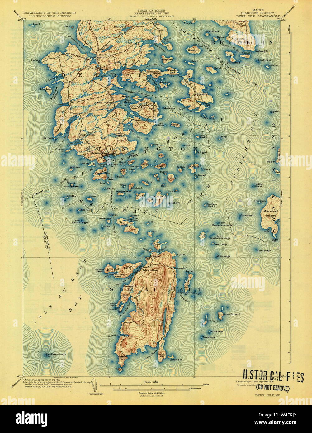 Maine Usgs Historical Map Deer Isle 807465 1904 62500 Restoration W4ERJY 
