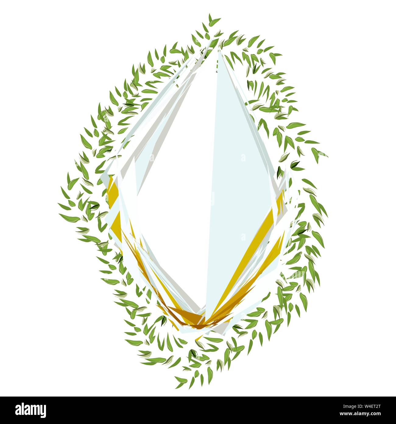 Abstract frame with leaves for print design. Vector floral background Stock Vector