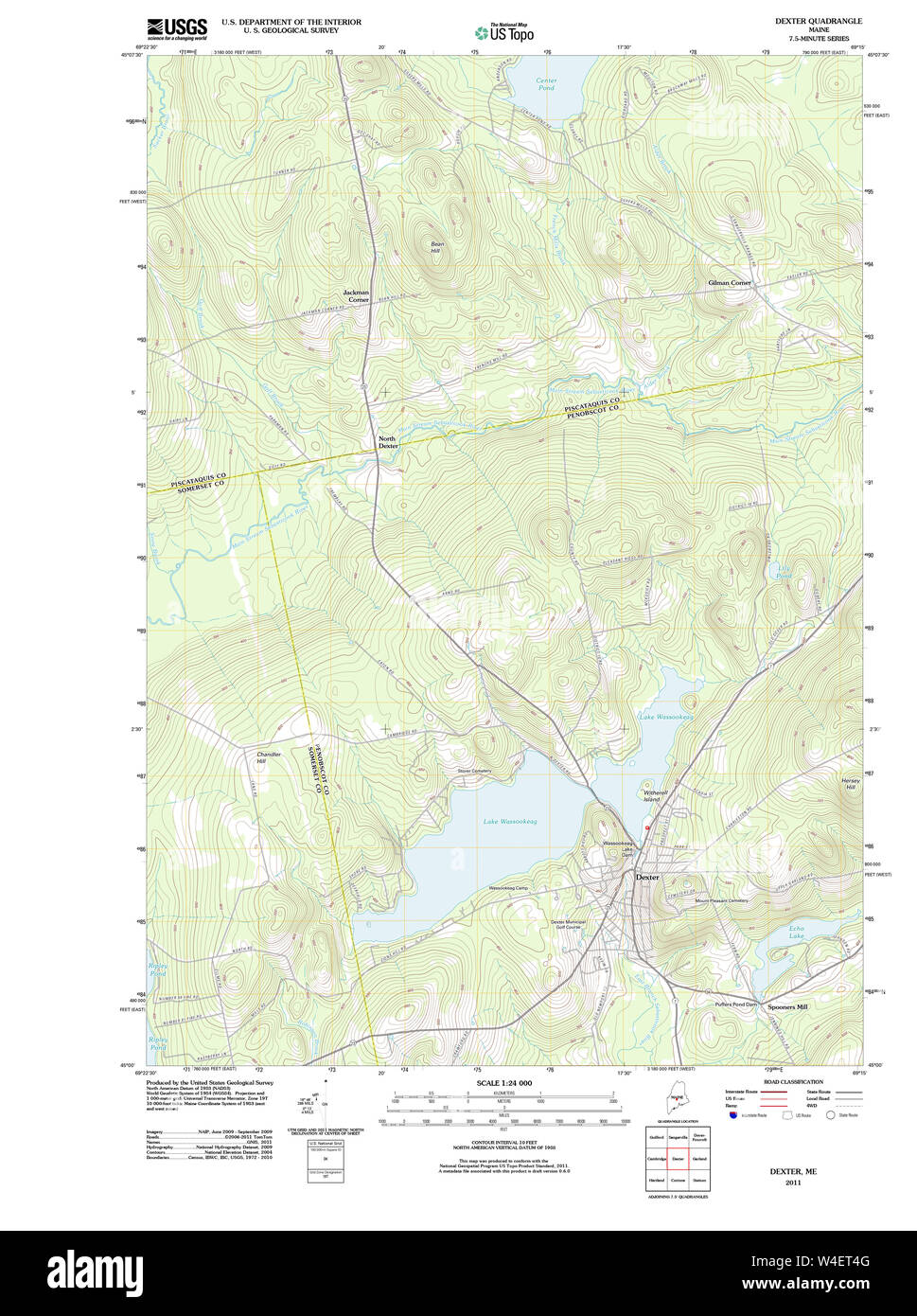 Maine USGS Historical Map Dexter 20110831 TM Restoration Stock Photo