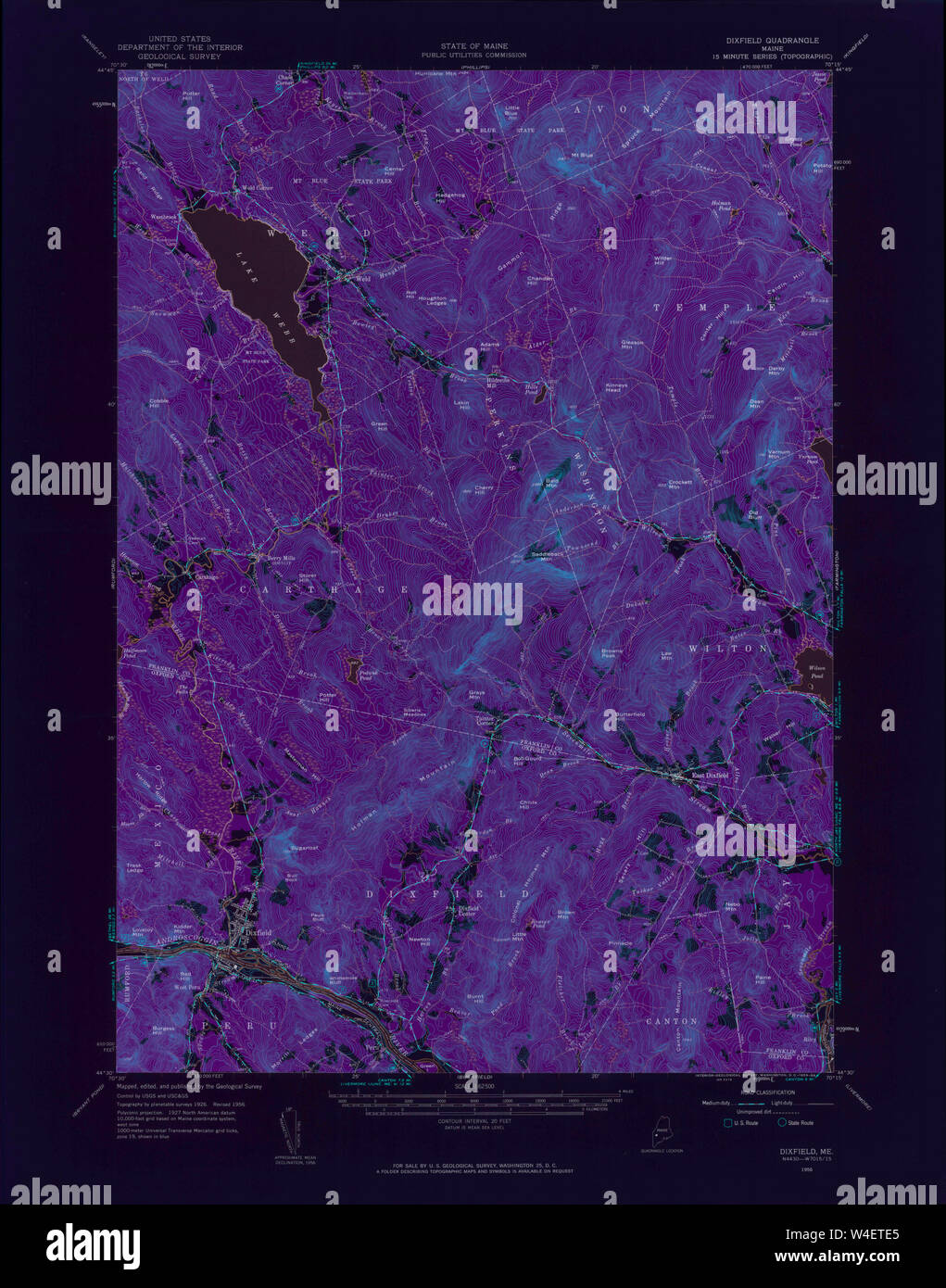 Maine USGS Historical Map Dixfield 306540 1956 62500 Inversion