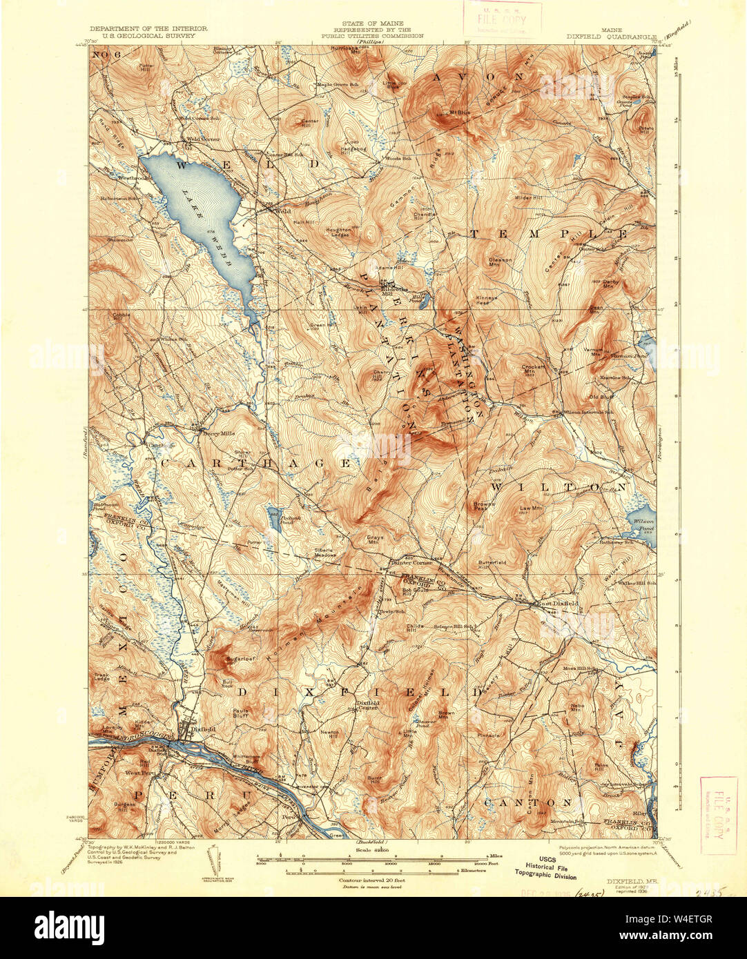 Maine USGS Historical Map Dixfield 460358 1929 62500 Restoration Stock Photo Alamy