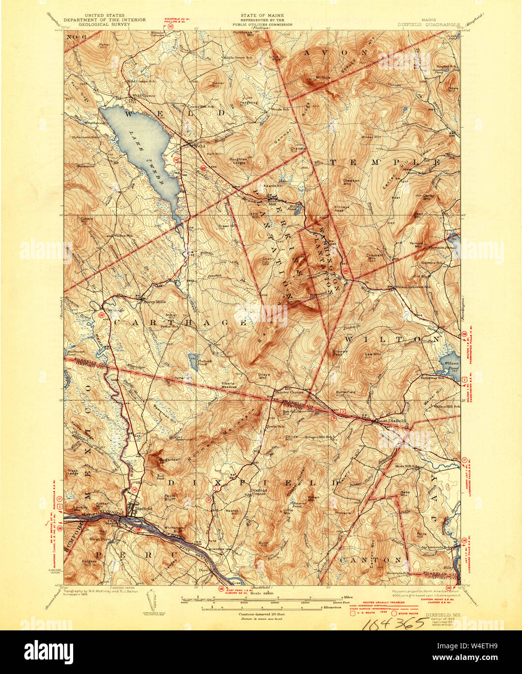 Maine USGS Historical Map Dixfield 460359 1929 62500 Restoration Stock Photo Alamy