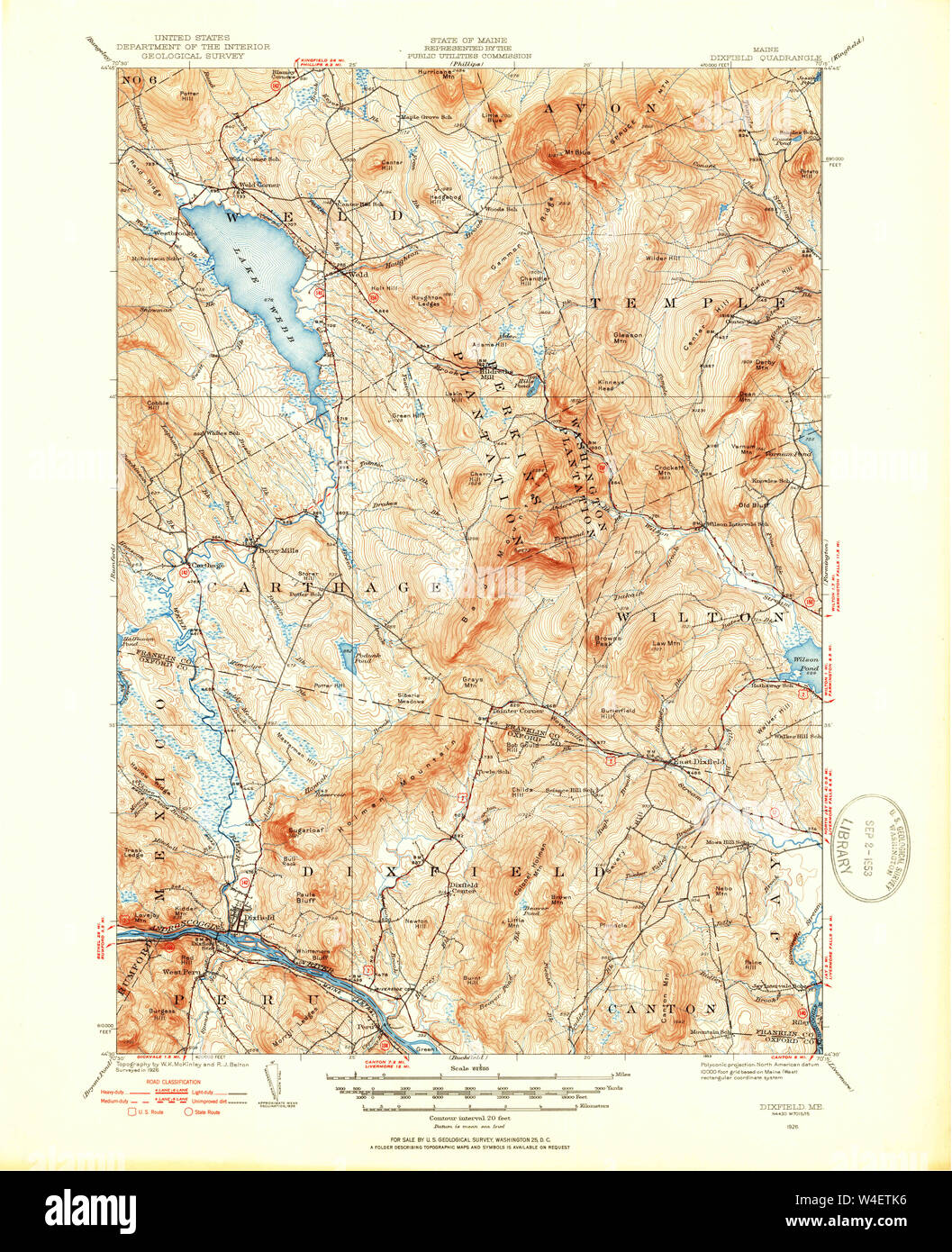 Maine USGS Historical Map Dixfield 460361 1926 62500 Restoration Stock Photo Alamy