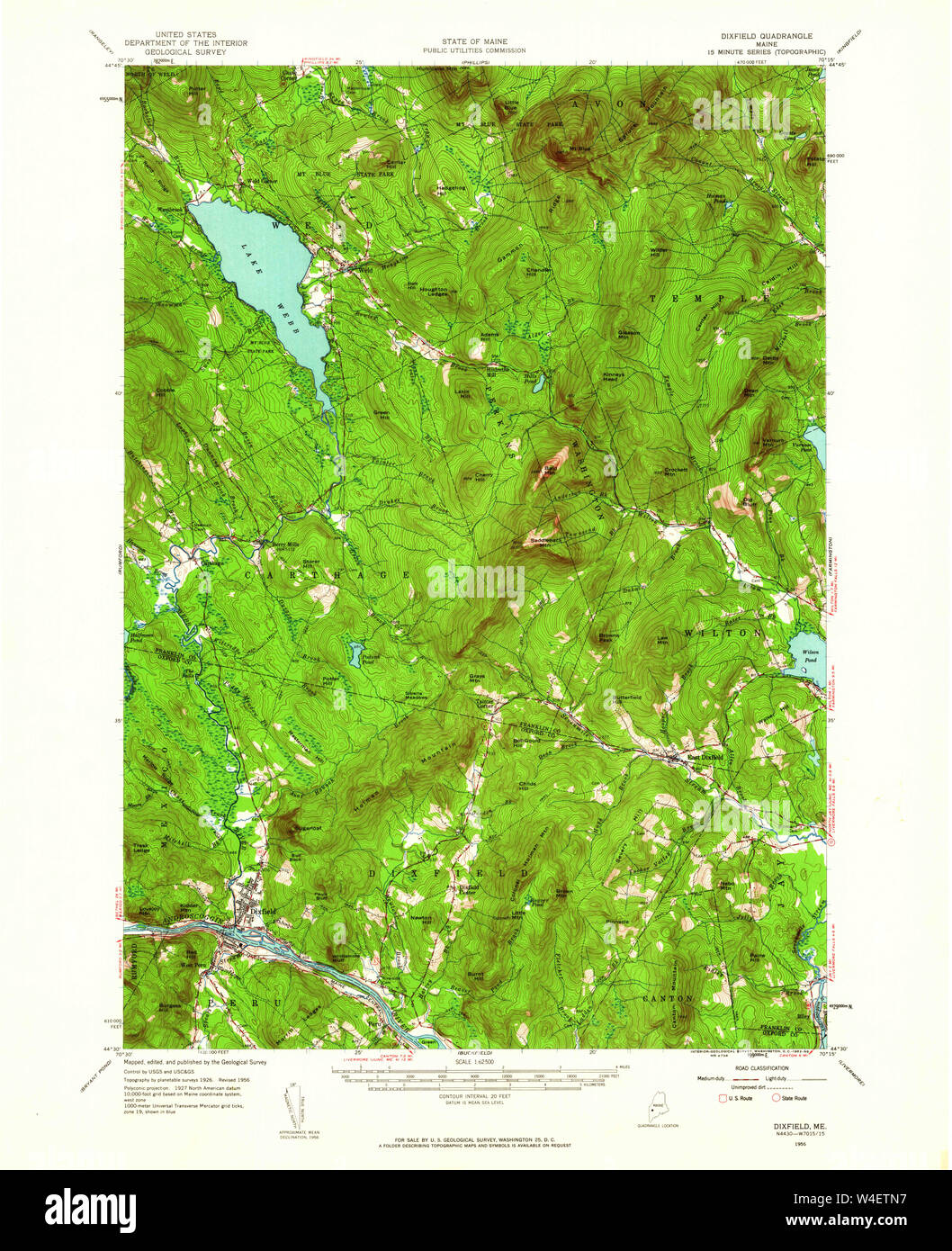 Maine USGS Historical Map Dixfield 460362 1956 62500 Restoration Stock