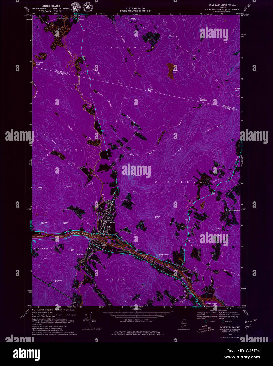 Map of dixfield maine hires stock photography and images Alamy