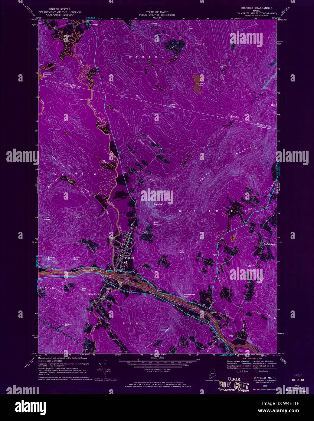 Map of dixfield maine hires stock photography and images Alamy