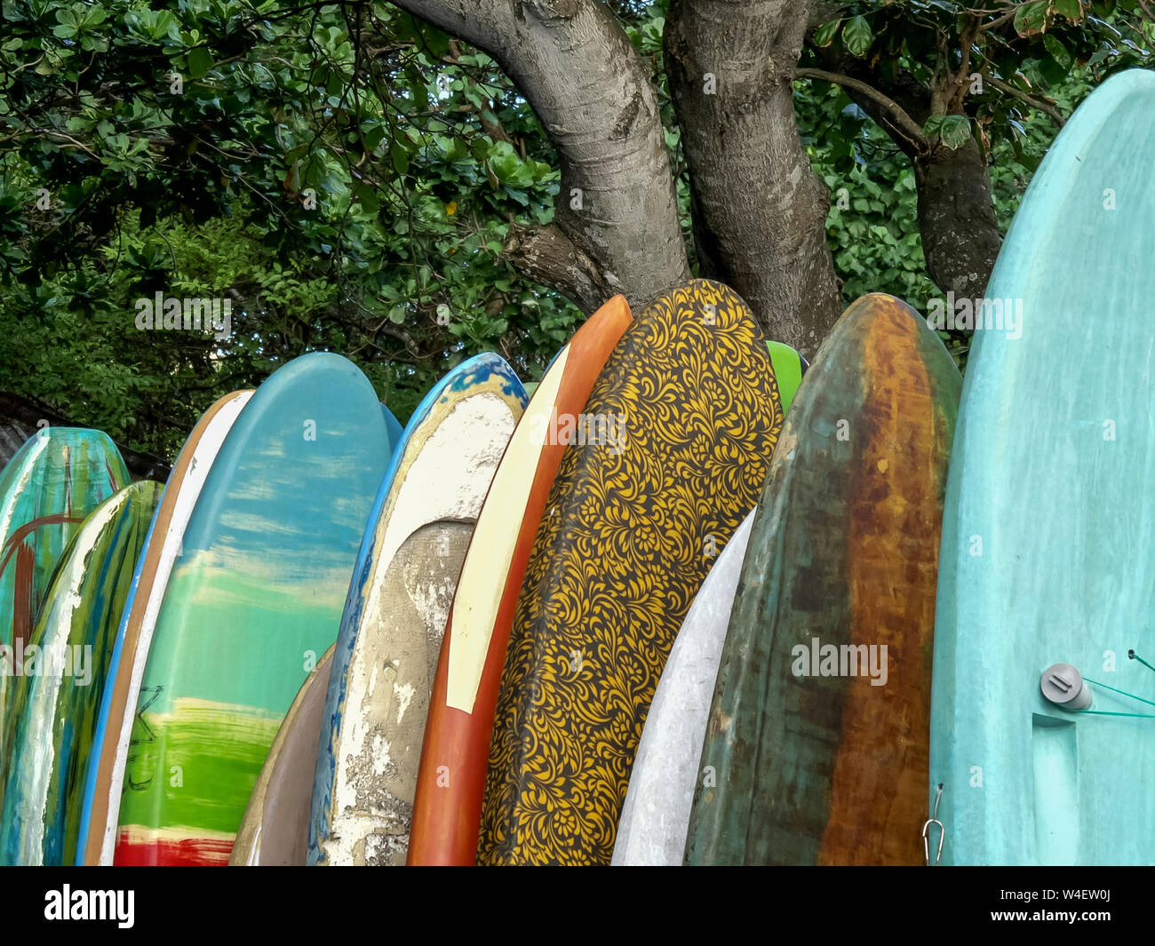 surfboards at kuta beach on the island of bali Stock Photo Alamy