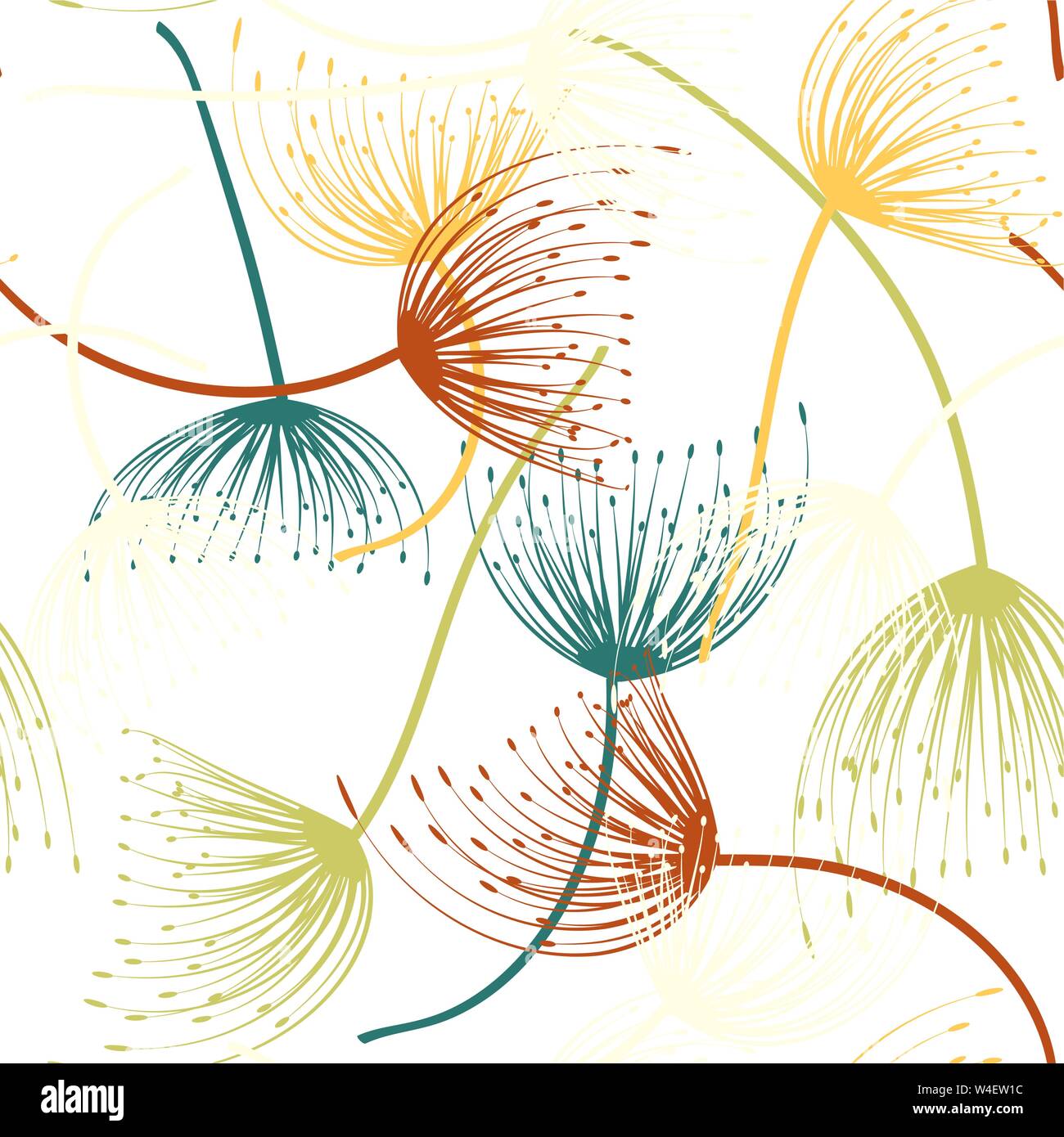 Repeat Pattern On Flying Seamless pattern. Flying of dandelion seeds. Stylish repeating texture ...