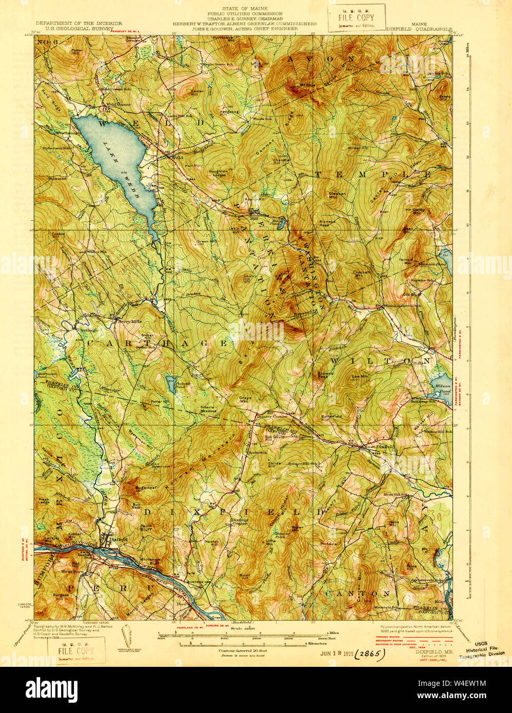 Maine USGS Historical Map Dixfield 807469 1929 62500 Restoration Stock Photo Alamy