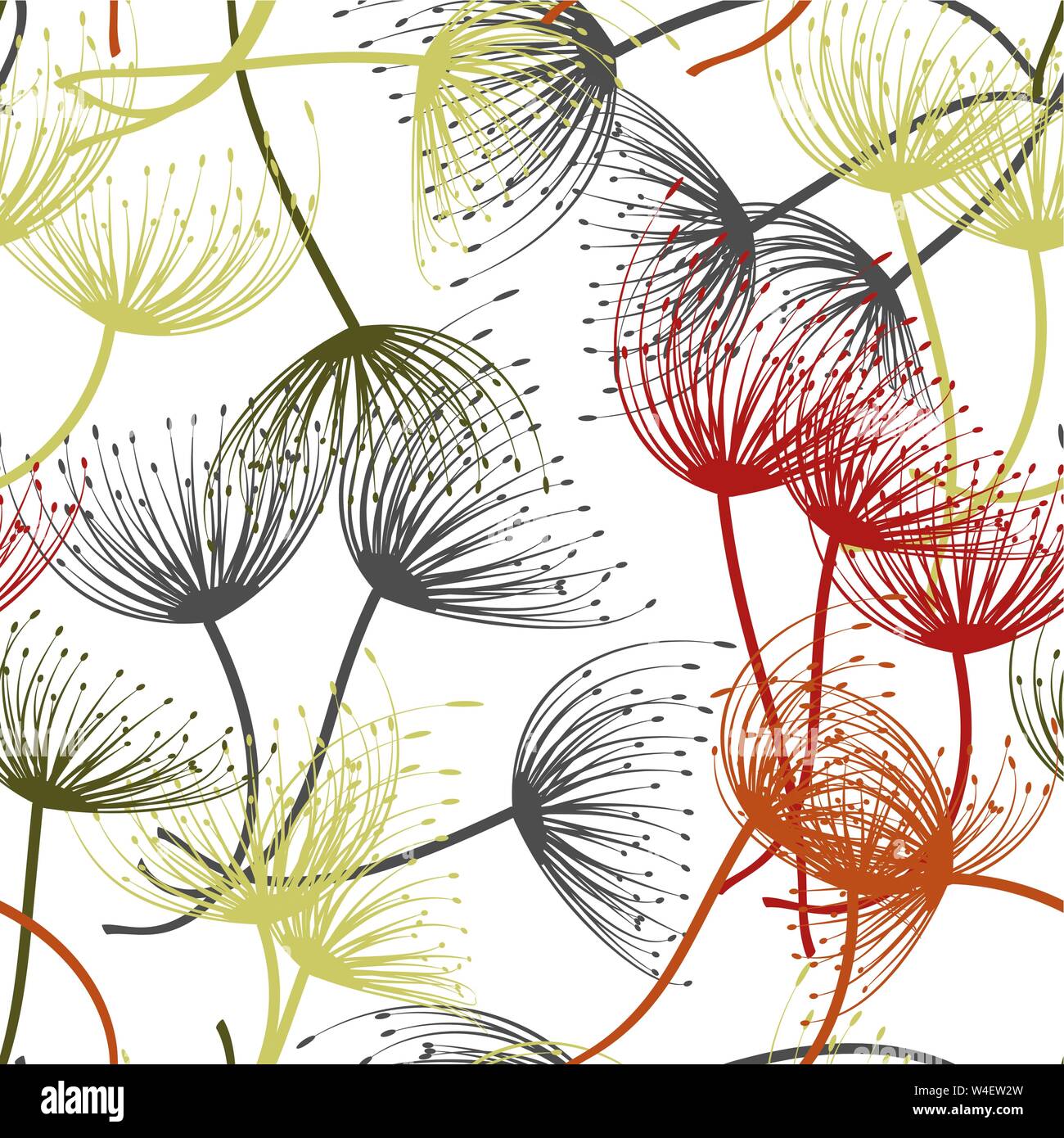 Repeat Pattern On Flying Seamless pattern. Flying of dandelion seeds. Stylish repeating texture ...