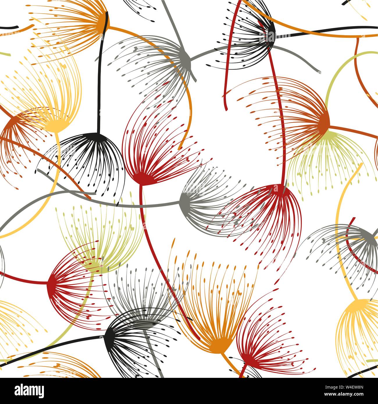 Repeat Pattern On Flying Seamless pattern. Flying of dandelion seeds. Stylish repeating texture ...