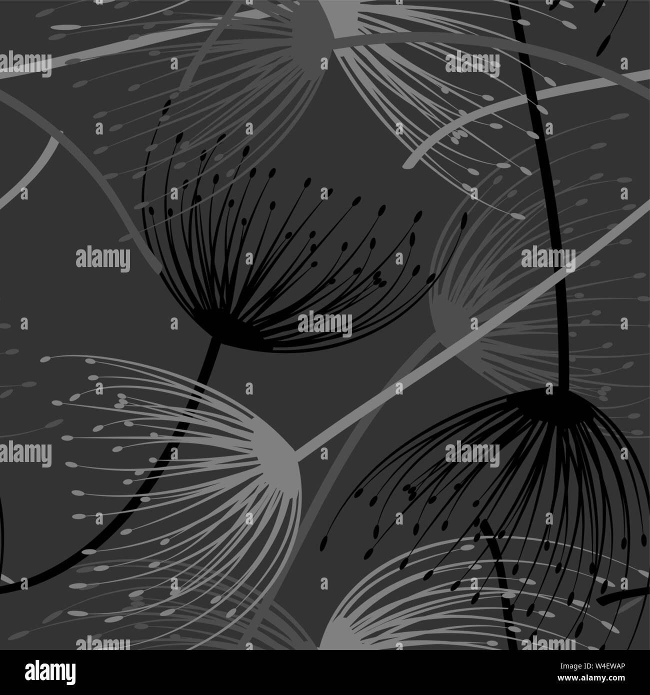 Repeat Pattern On Flying Seamless pattern. Flying of dandelion seeds. Stylish repeating texture ...