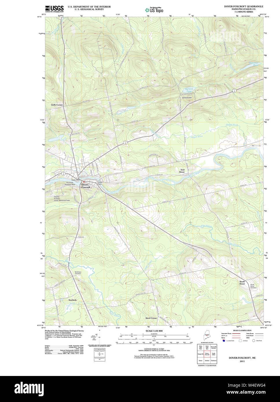Maine USGS Historical Map DoverFoxcroft 20110831 TM Restoration Stock