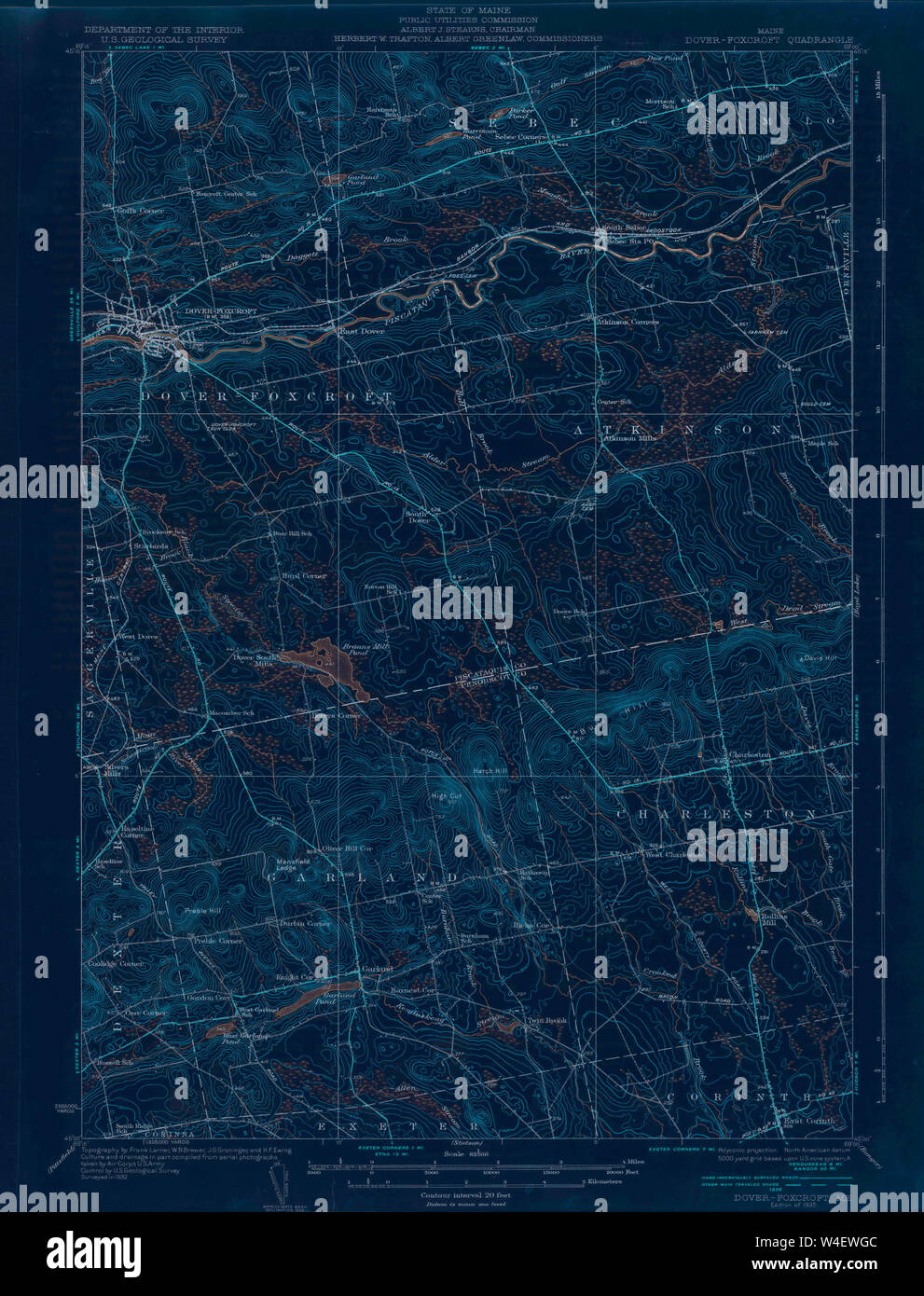 Maine USGS Historical Map DoverFoxcroft 306543 1935 62500 Inversion