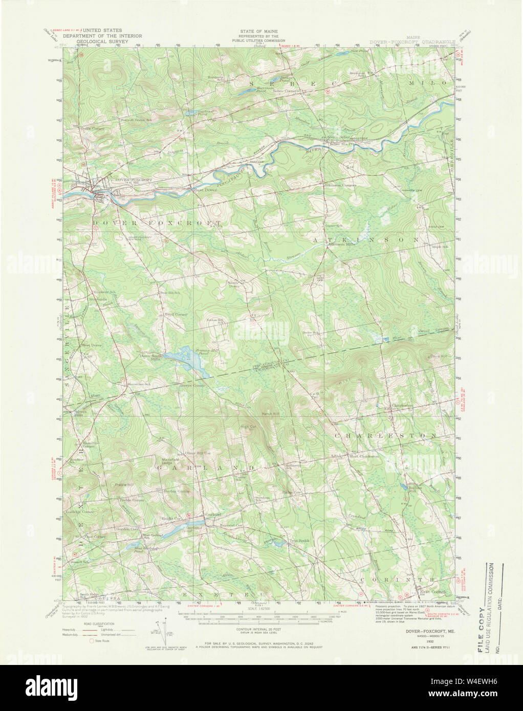 Maine USGS Historical Map DoverFoxcroft 306546 1932 62500 Restoration