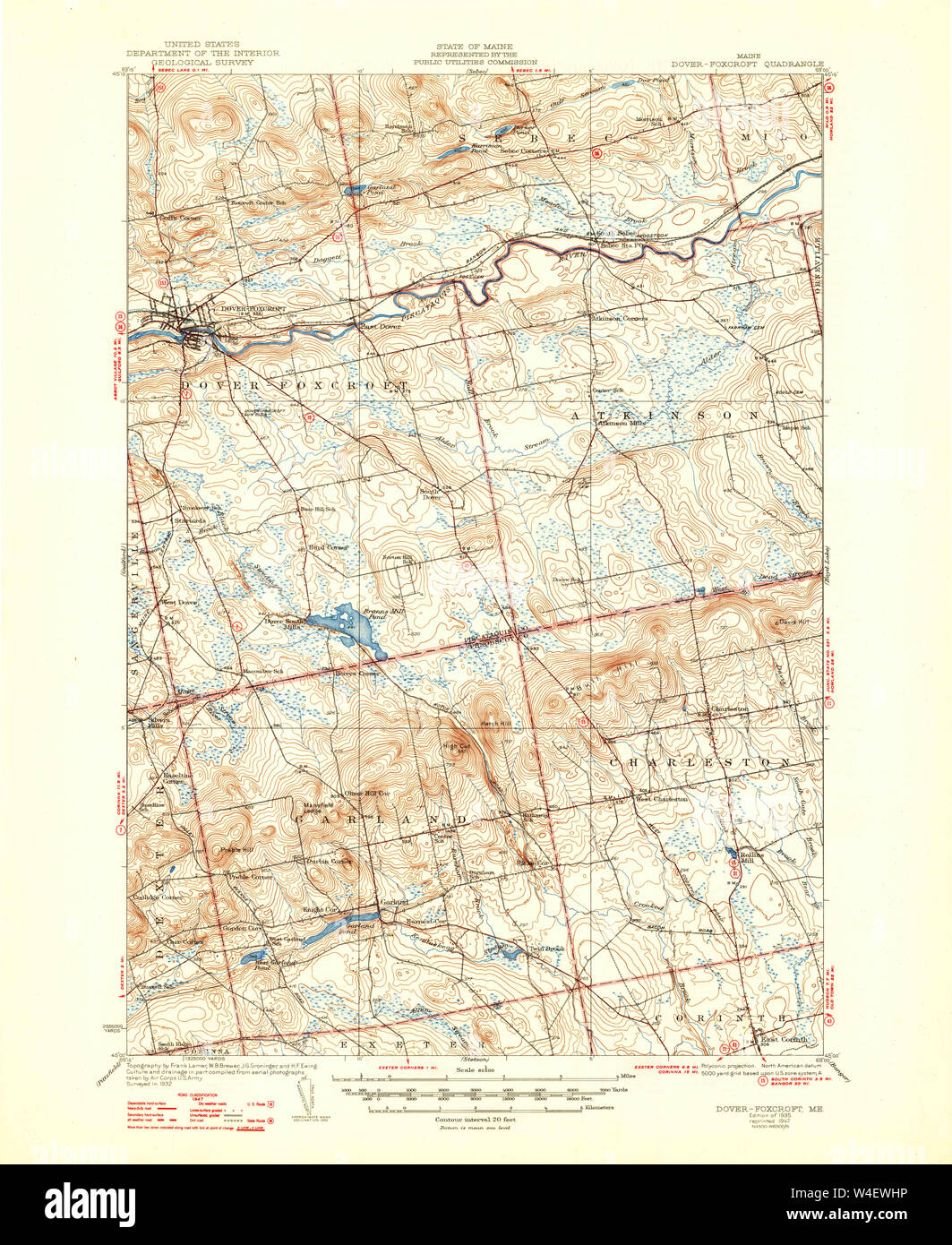 Maine USGS Historical Map DoverFoxcroft 460365 1935 62500 Restoration
