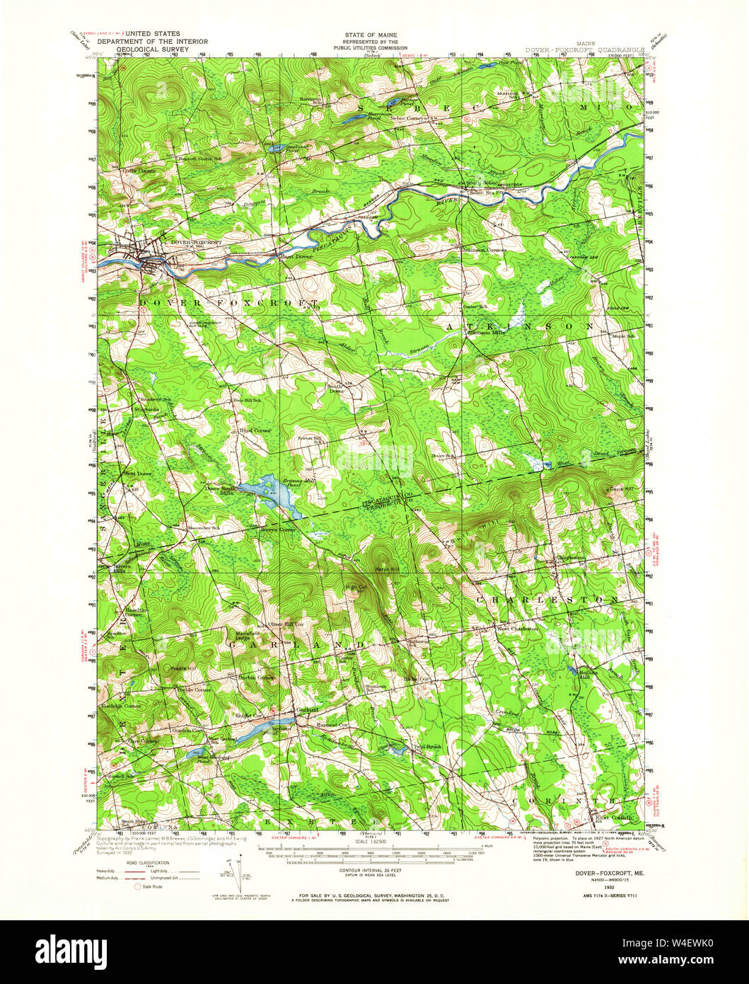 Dover Foxcroft Maine Map Dover-Foxcroft, Maine, Map 1932, 1:62500, United States Of America By  Timeless Maps, Data U.s. Geological Survey Stock Photo - Alamy