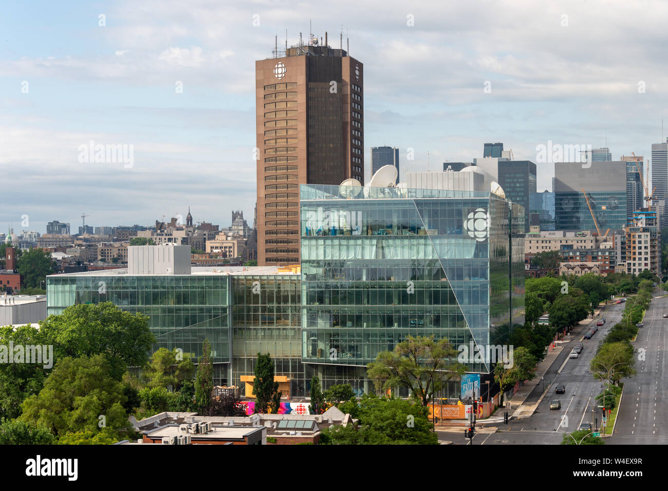 MONTREAL, CA - 21 July 2019. CBC Radio-Canada New Headquarters in front of  the previous one Stock Photo - Alamy