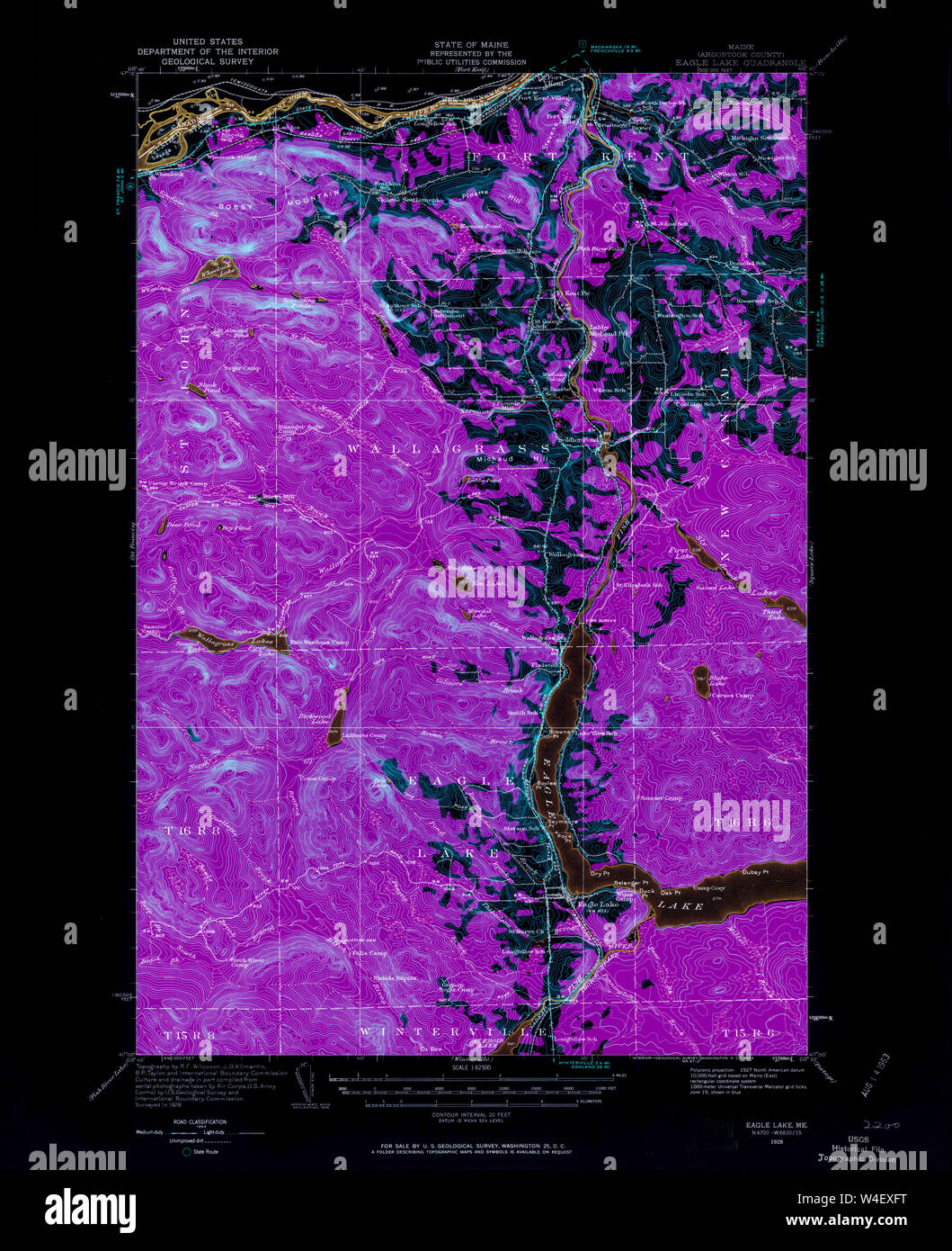 Maine USGS Historical Map Eagle Lake 460369 1928 62500 Inversion