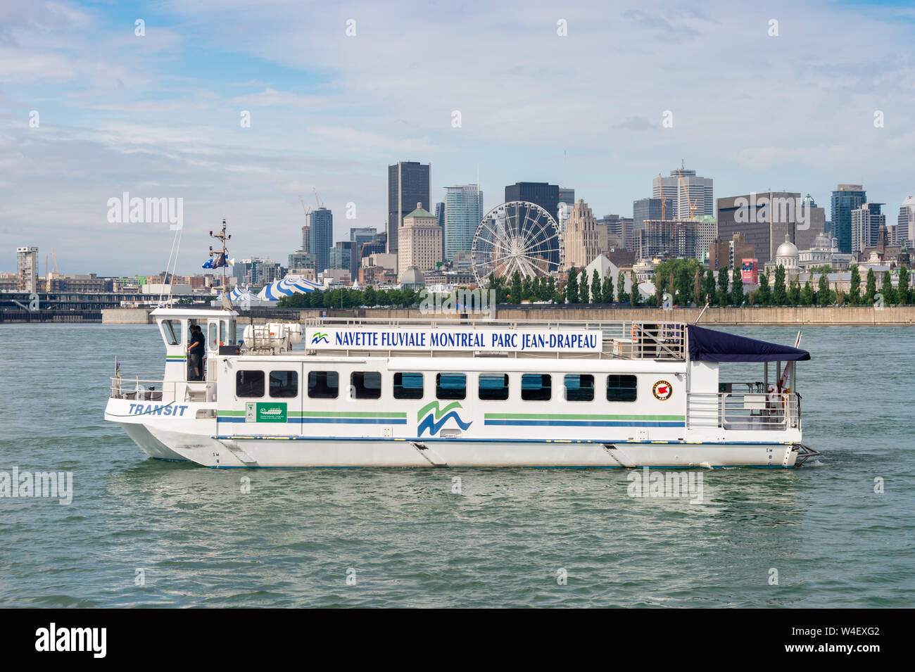 MONTREAL, CA - 21 July 2019. River shuttle service from Montreal to Parc Jean Drapeau Stock Photo