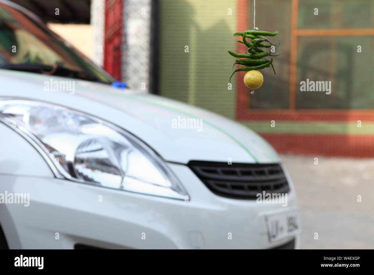Glass Nimbu Mirchi- Hanging Charm main image 1