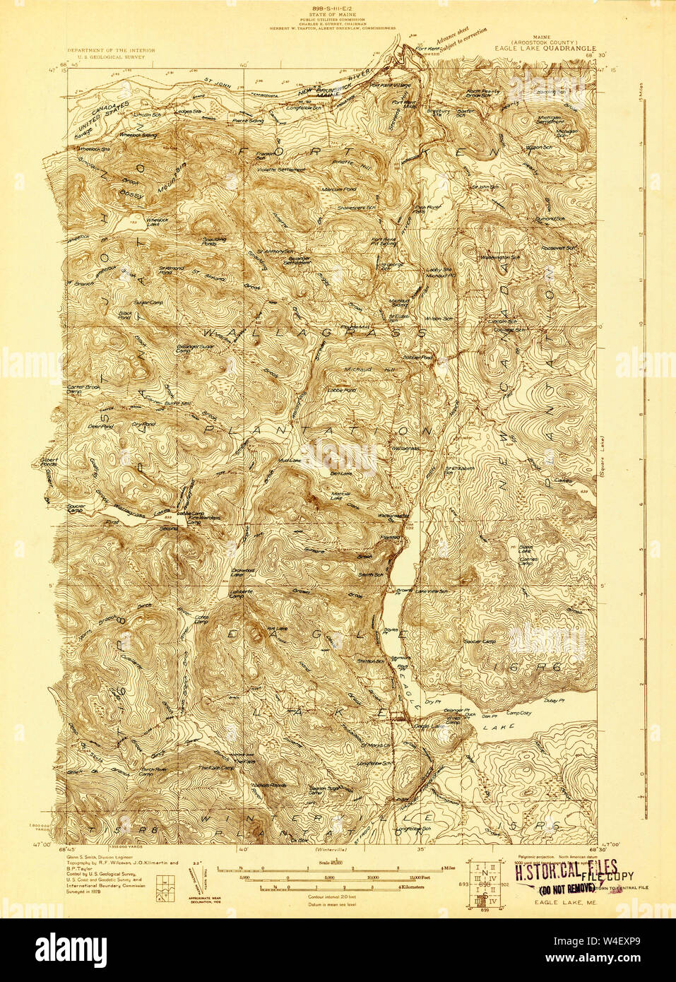 Maine USGS Historical Map Eagle Lake 807478 1928 48000 Restoration