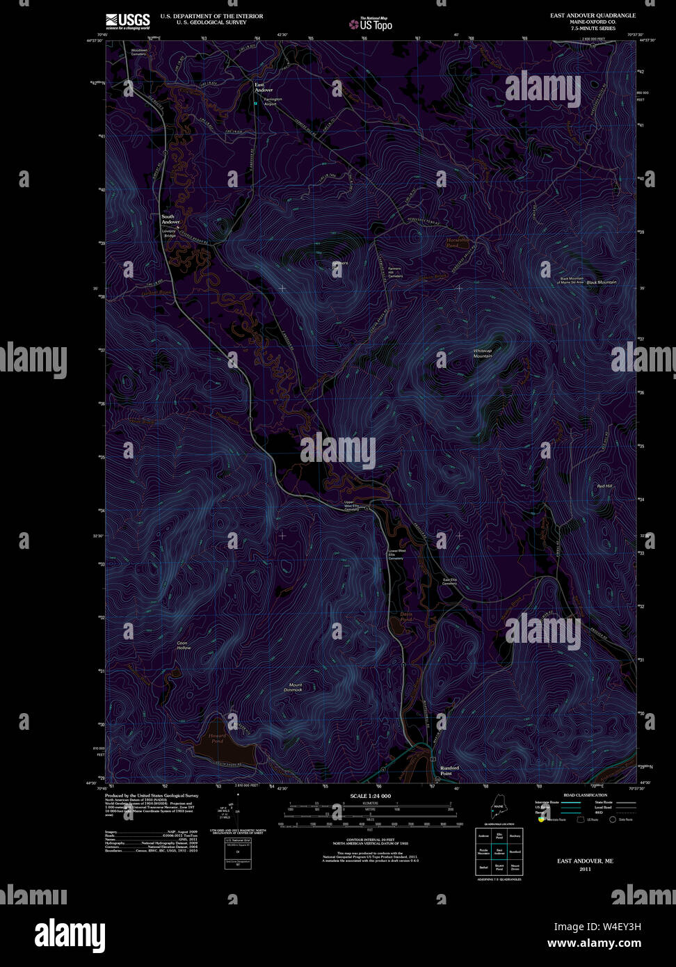 Maine USGS Historical Map East Andover 20110829 TM Inversion Restoration Stock Photo Alamy