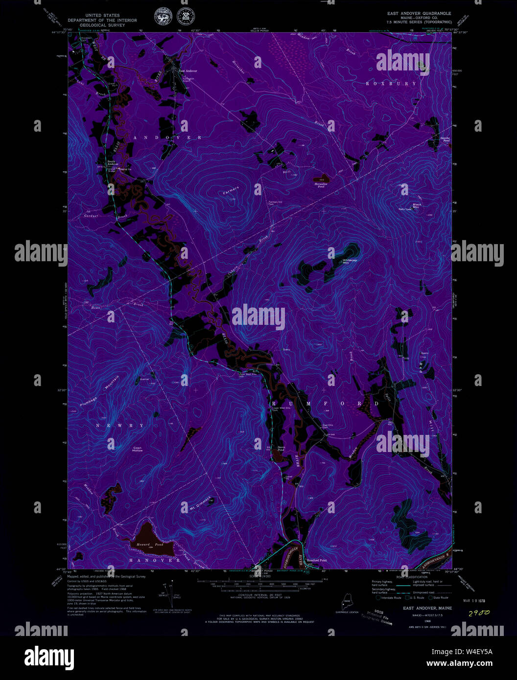 Maine USGS Historical Map East Andover 460370 1968 24000 Inversion Restoration Stock Photo Alamy