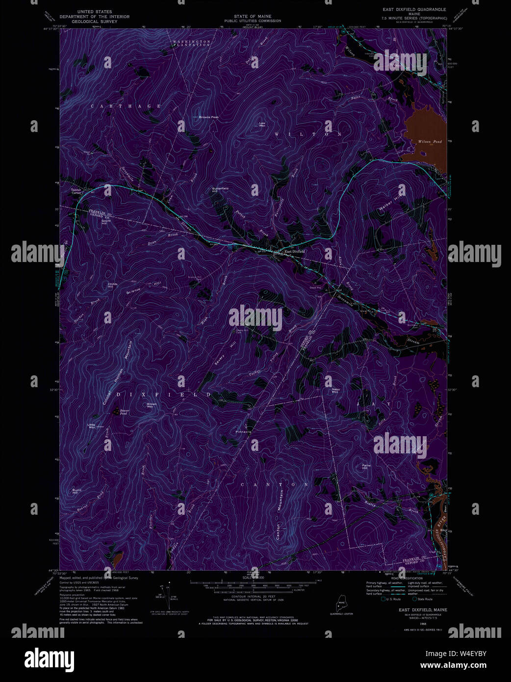 Map of dixfield maine hires stock photography and images Alamy