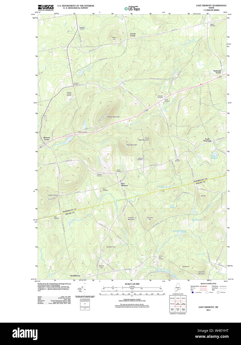 Maine USGS Historical Map East Dixmont 20110906 TM Restoration Stock
