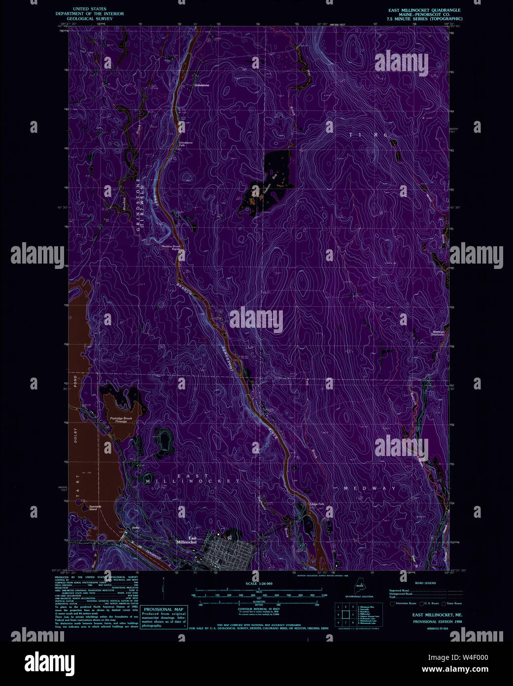 Map of east millinocket hires stock photography and images Alamy