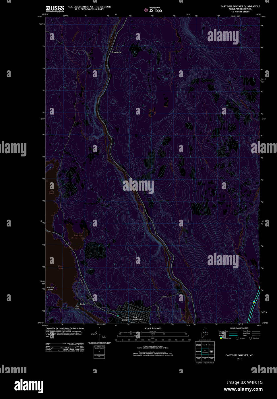 Maine USGS Historical Map East Millinocket 20110902 TM Inversion