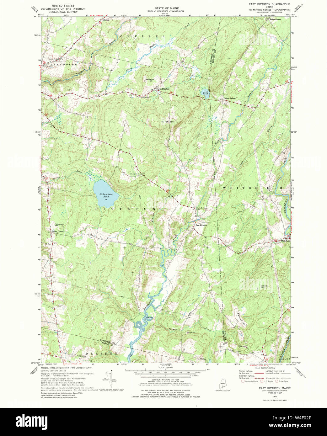 Maine USGS Historical Map East Pittston 105097 1970 24000 Restoration