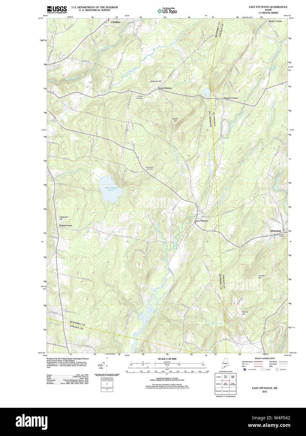 Maine USGS Historical Map East Pittston 20110906 TM Restoration Stock Photo Alamy
